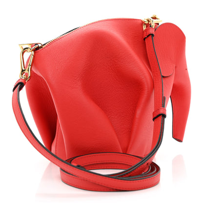 Loewe Calfskin Mini Elephant Crossbody Bag Scarlet Red 4 of 13