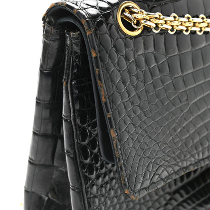Chanel Shiny Crocodile Medium Double Flap Black 13 of 17