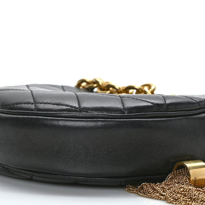 Saint Laurent Lambskin Quilted Round Le Maillon Round Tassel Chain Crossbody Bag Black 11 of 11