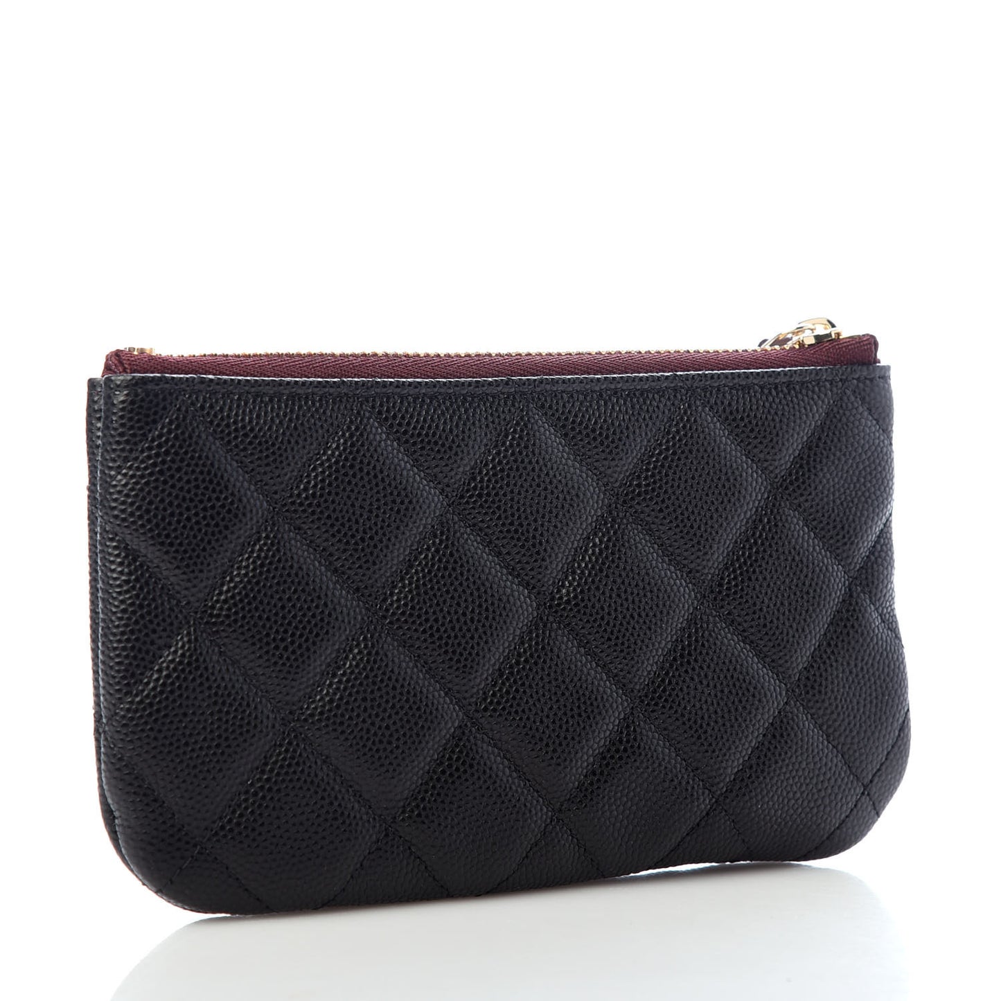 Caviar Quilted Small Cosmetic Case Black