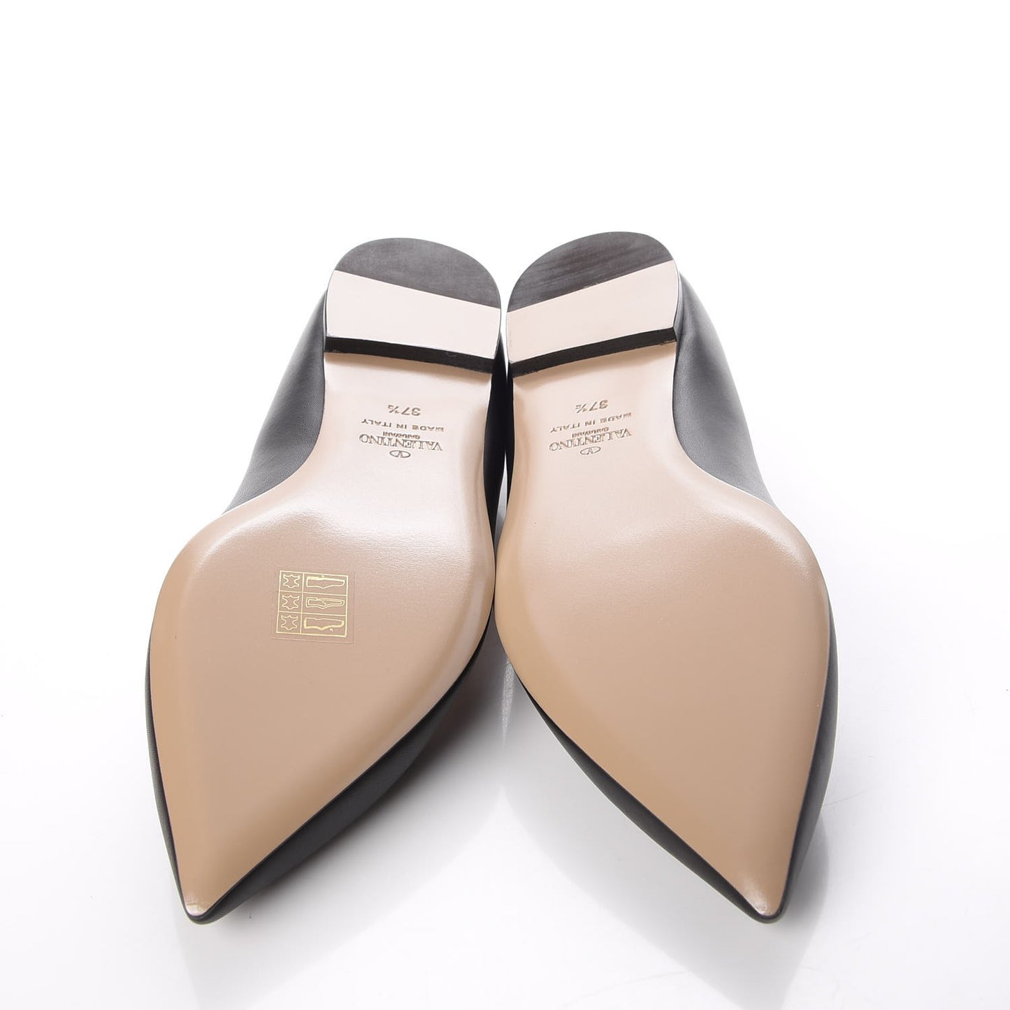 Nappa Rockstud Pointy Toe Ballerina Flats 37.5 Black