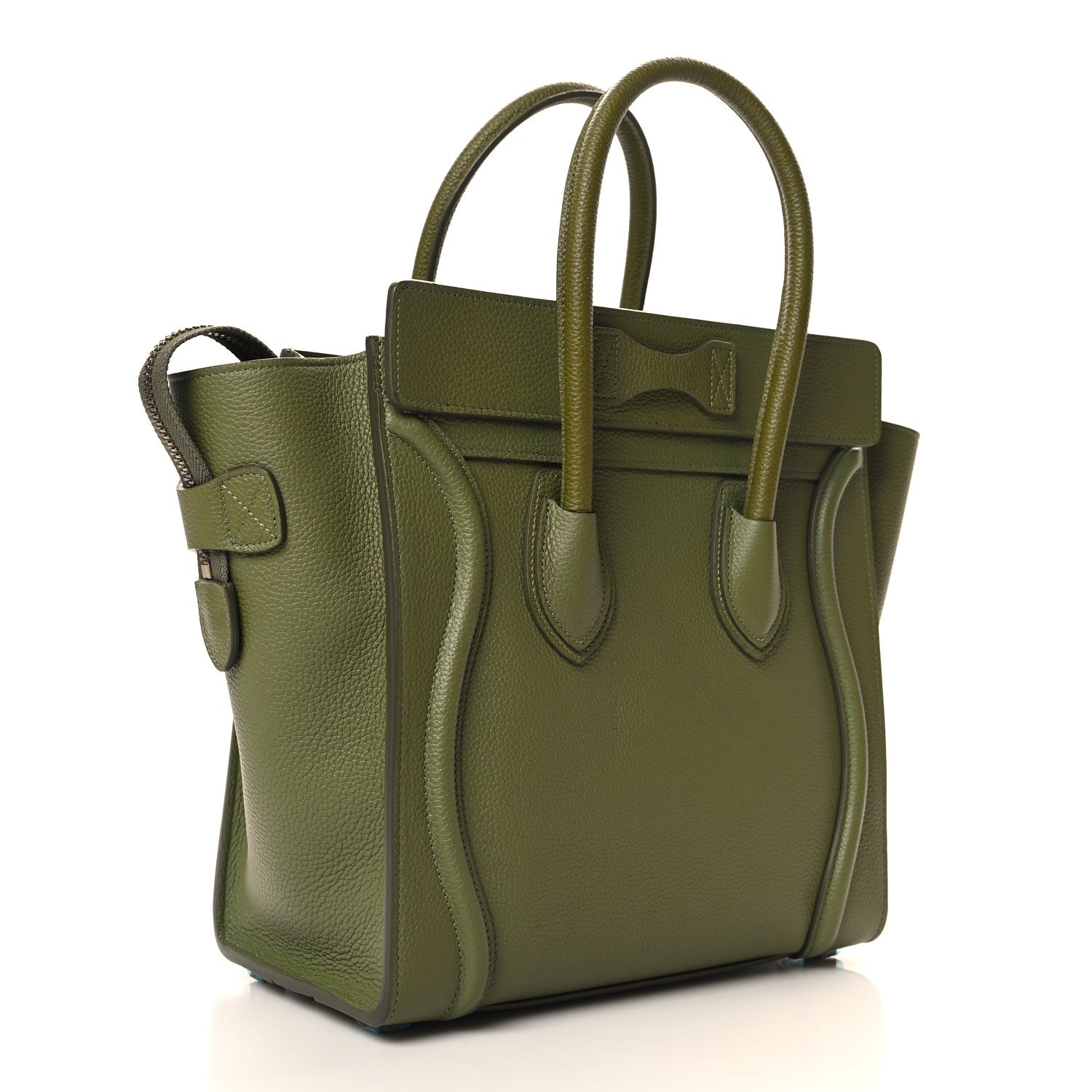 Celine Drummed Calfskin Micro Luggage Light Khaki 3 of 11