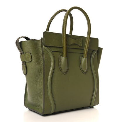 Celine Drummed Calfskin Micro Luggage Light Khaki 3 of 11