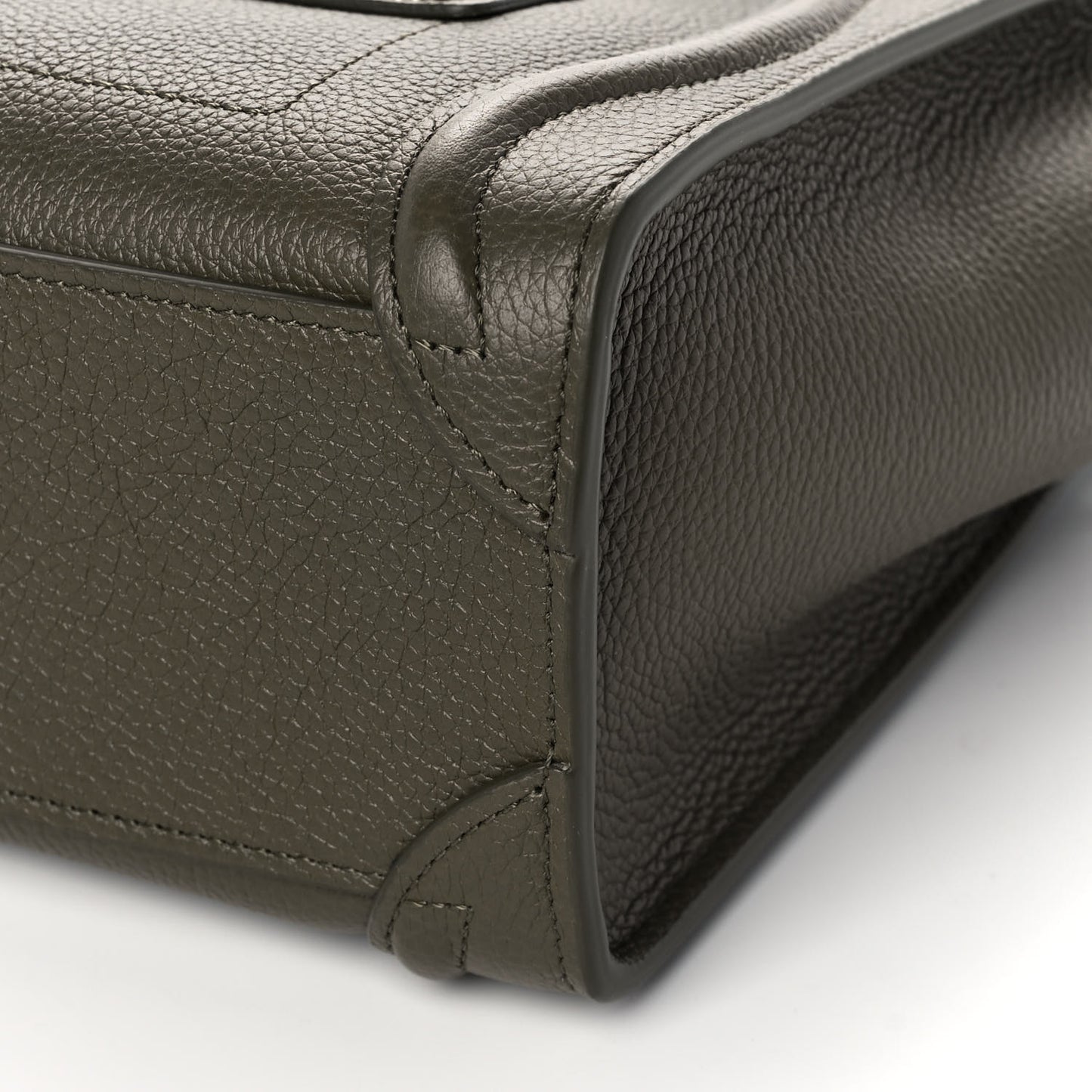 Drummed Calfskin Nano Luggage Army Green