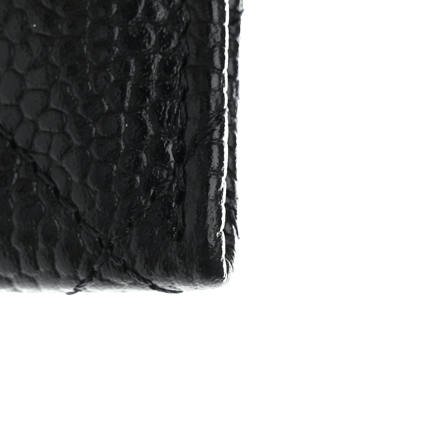 Caviar Quilted Card Holder Black