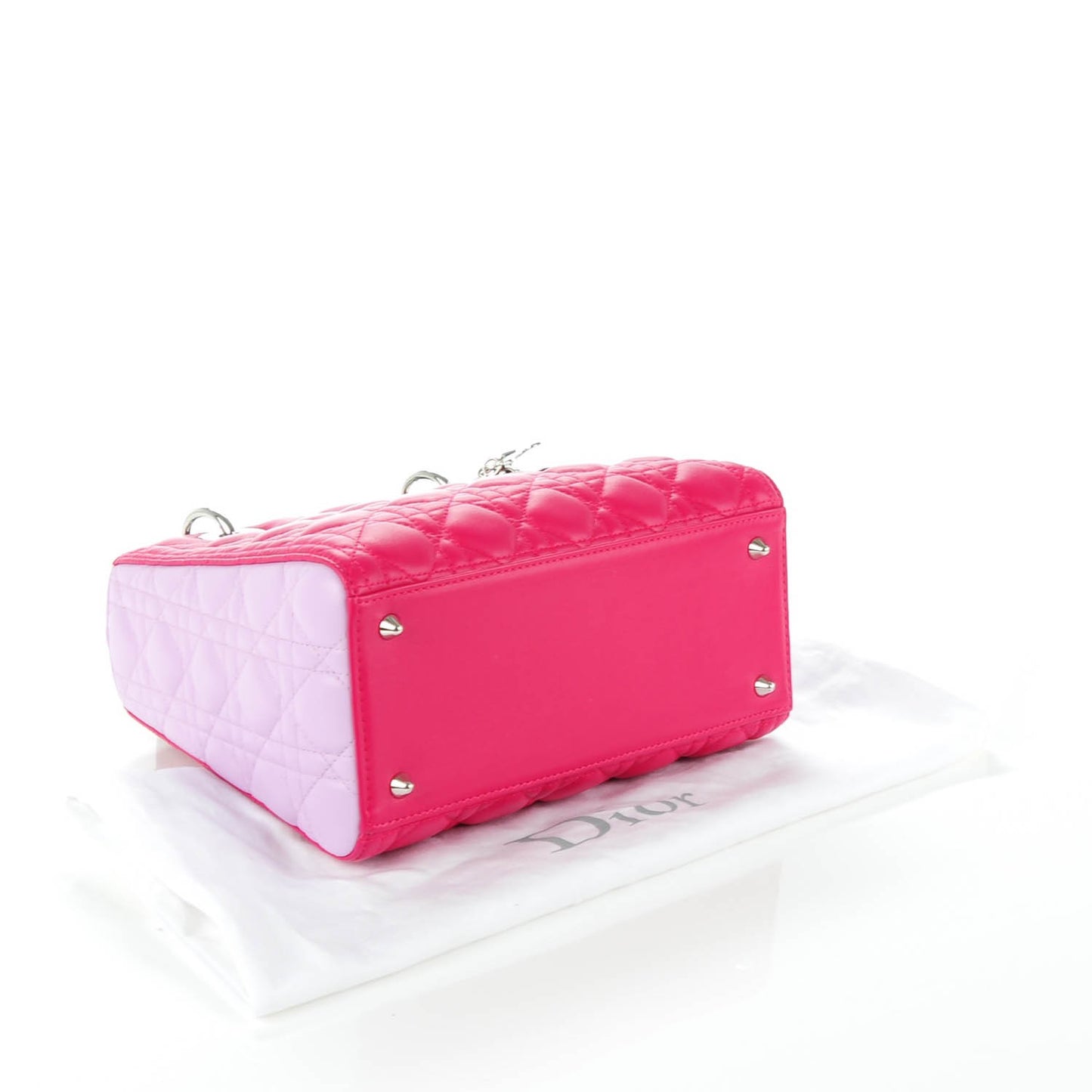 Lambskin Cannage Medium Tri-Color Lady Dior Pink