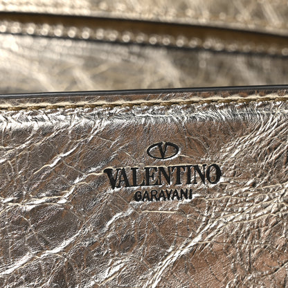 Valentino Garavani Metallic Crackle Effect Calfskin Vlogo Small Loco Shoulder Bag Platino 6 of 10
