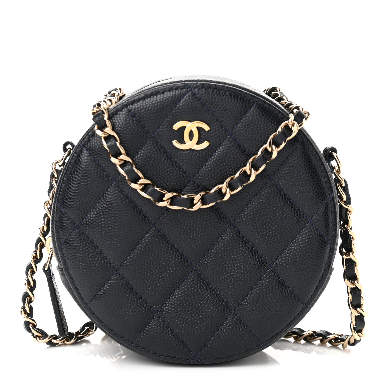 Chanel Caviar Quilted Round Clutch With Chain Black 1 of 11