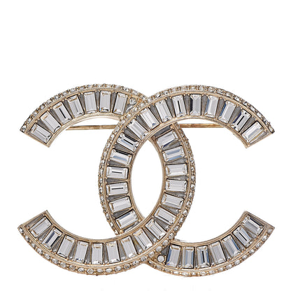 Chanel Baguette Crystal CC Brooch Gold 1 of 4