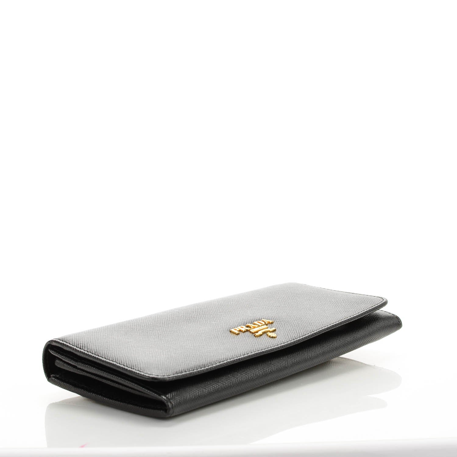 Prada Saffiano Metal Continental Flap Wallet Nero Black 4 of 8
