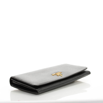 Prada Saffiano Metal Continental Flap Wallet Nero Black 4 of 8