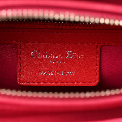 Christian Dior Lambskin Cannage Medium Bi-Color Lady Dior Orange Fuchsia 7 of 14