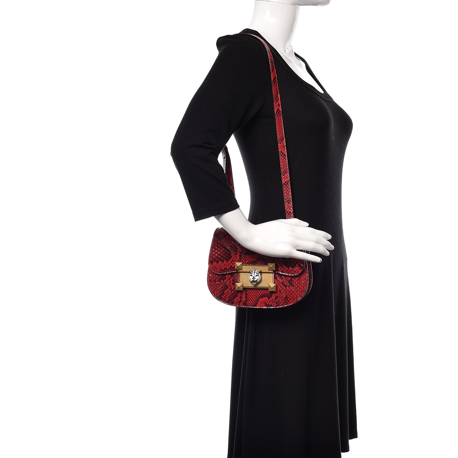 Gucci Elaphe Radiata Small Osiride Shoulder Bag Hibiscus Red 2 of 10
