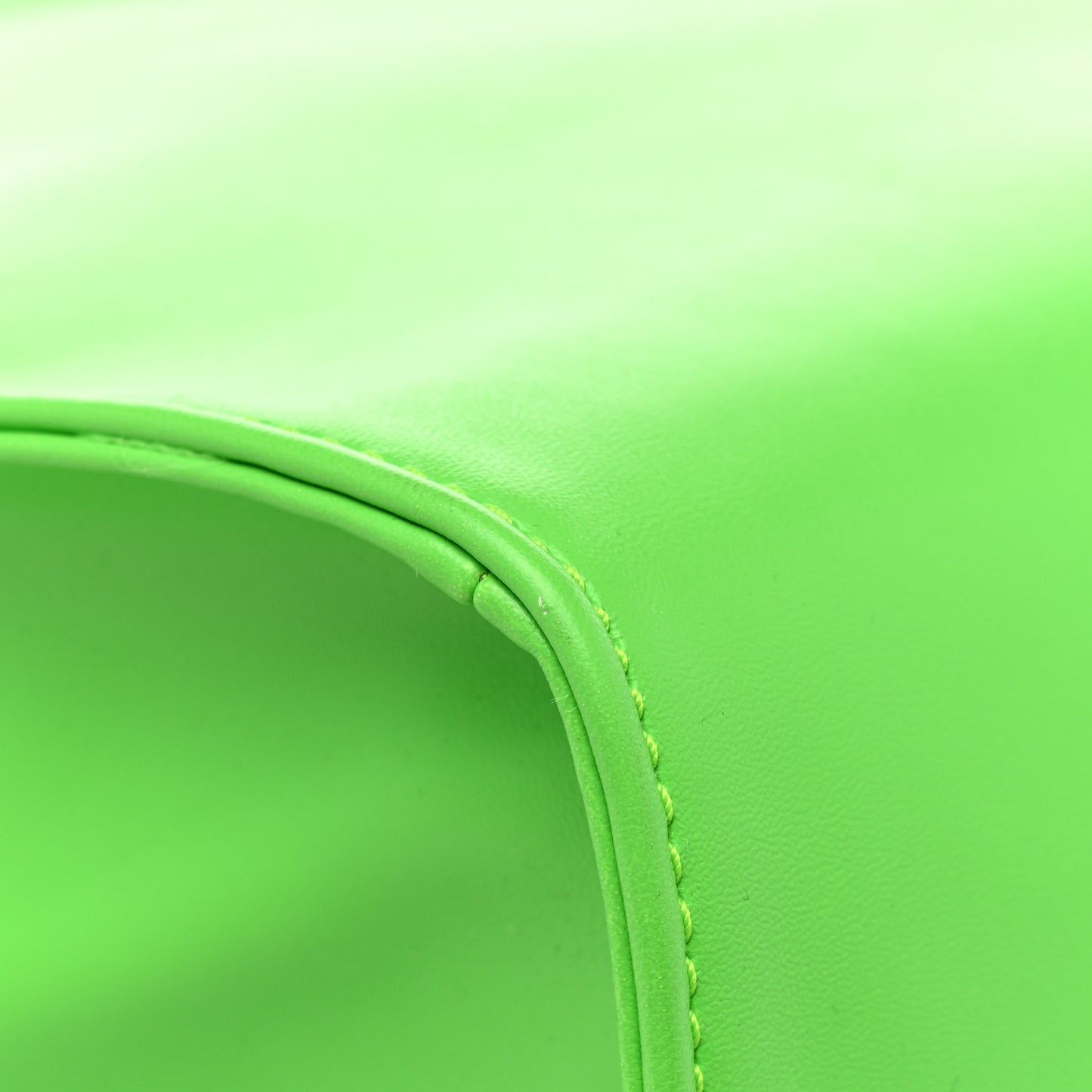 Vegan Leather Large Shopping Bag Highlighter Green