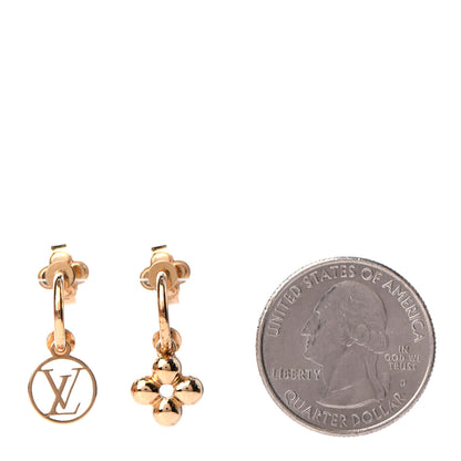 Louis Vuitton Brass Blooming Earrings Gold 2 of 4