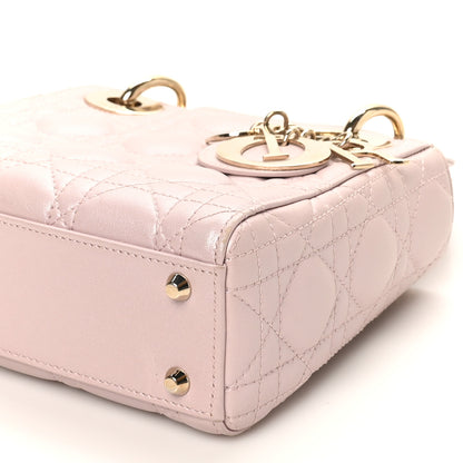 Christian Dior Lambskin Cannage Mini Lady Dior Rose Clair 10 of 11