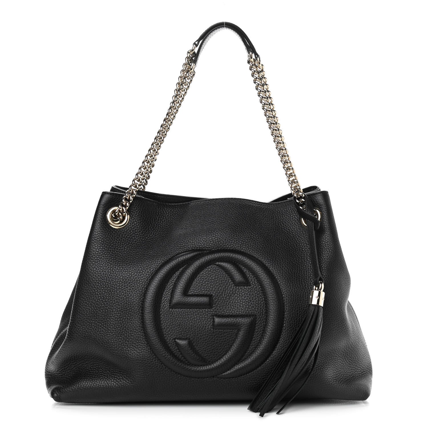 Gucci Pebbled Calfskin Medium Soho Chain Shoulder Bag Black 1 of 10