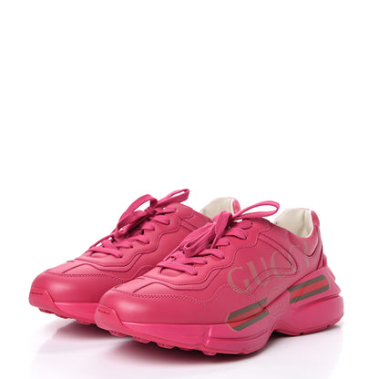 Gucci Calfskin Logo Womens Rhyton Sneakers 39.5 Box Pink 3 of 9
