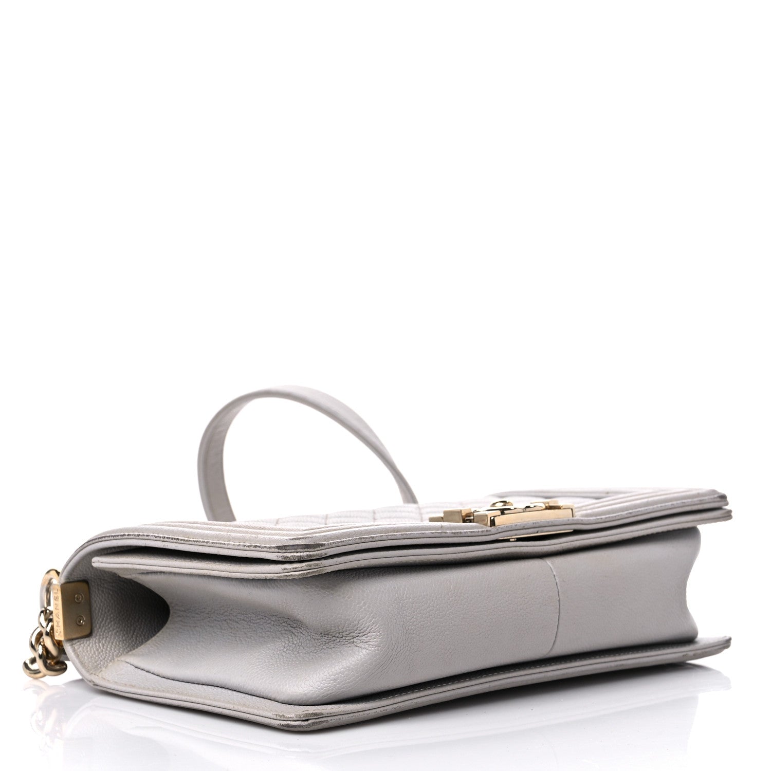 Chanel Caviar Quilted Medium Boy Flap Light Grey 4 of 20