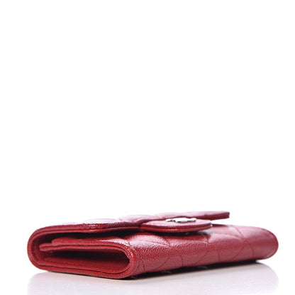 Chanel Caviar Quilted Flap Card Holder Wallet Red 4 of 9