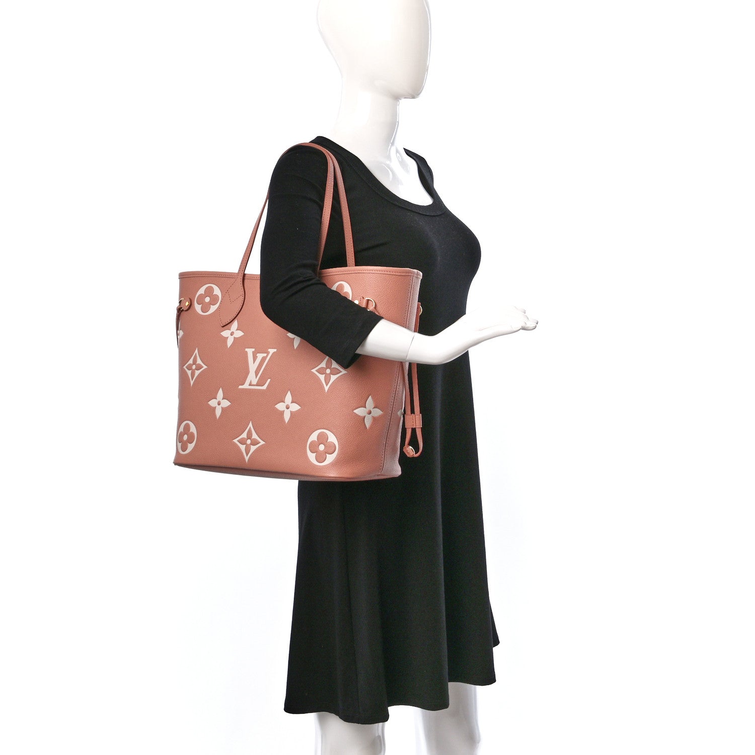 Louis Vuitton Empreinte Monogram Giant Neverfull MM Trianon Pink Cream 2 of 8