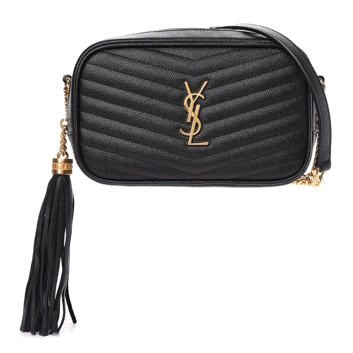 Saint Laurent Grain De Poudre Matelasse Monogram Mini Lou Camera Bag Black 1 of 10
