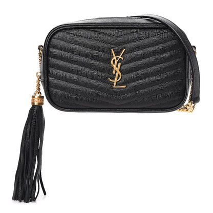 Saint Laurent Grain De Poudre Matelasse Monogram Mini Lou Camera Bag Black 1 of 10
