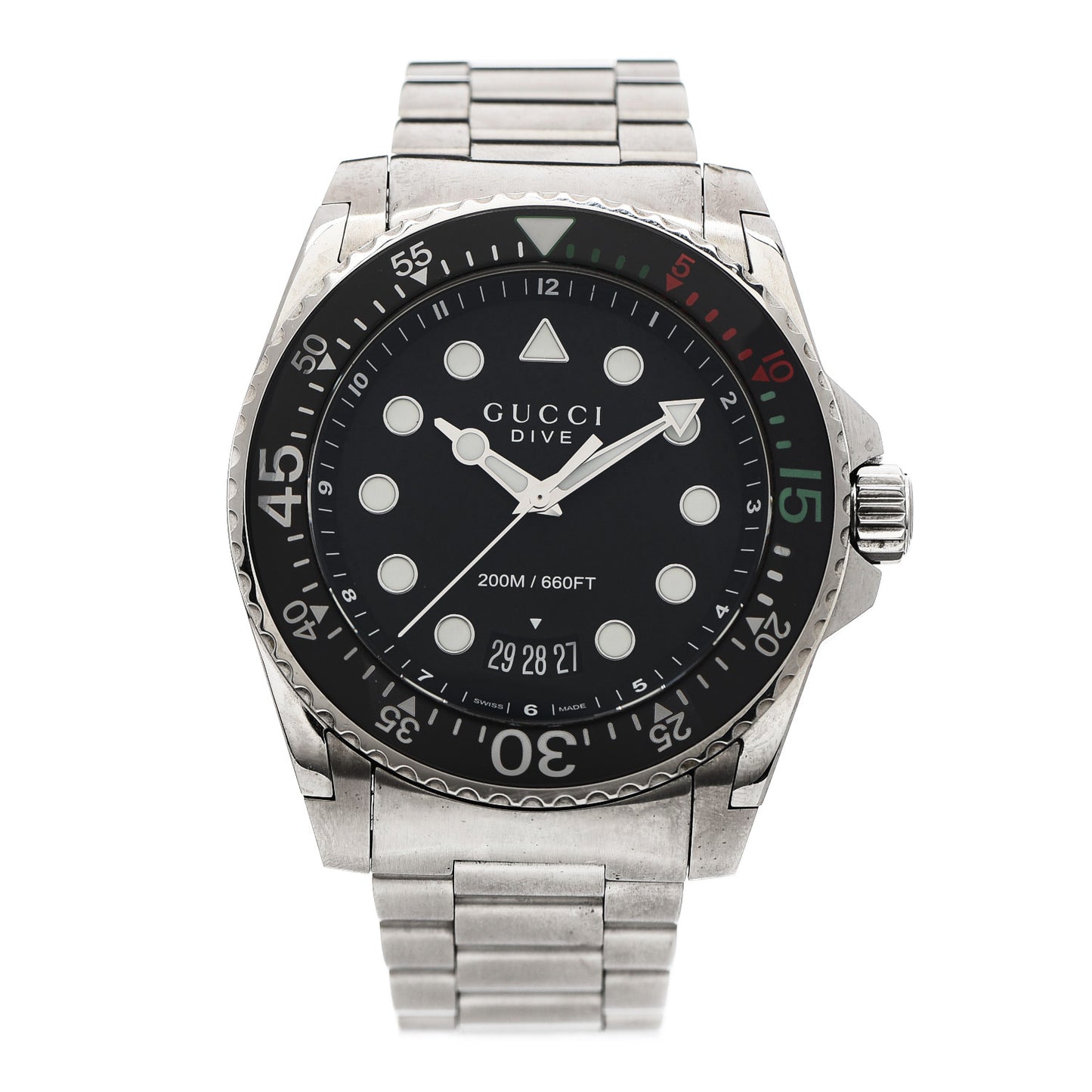 Stainless Steel 45mm Dive GMT Quartz Watch Black