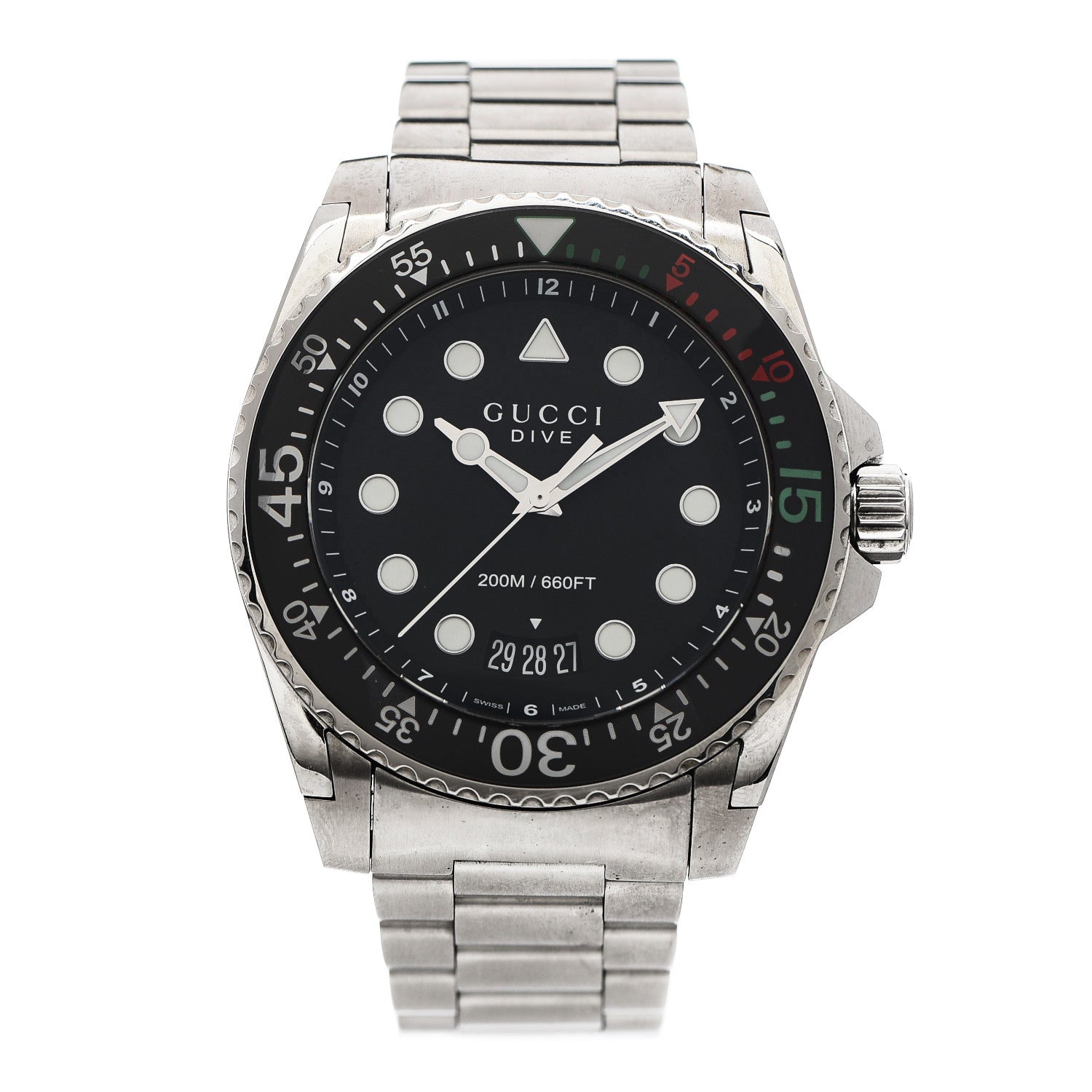 Gucci Stainless Steel 45mm Dive GMT Quartz Watch Black 1 of 6