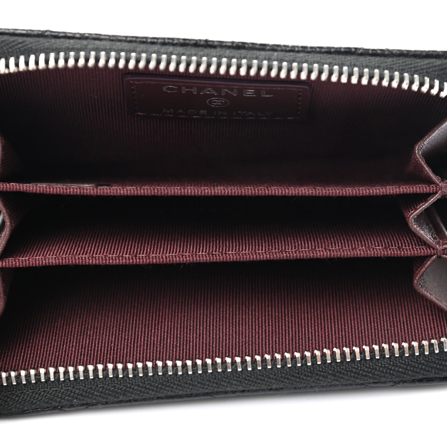 Caviar Quilted Zip Coin Purse Black