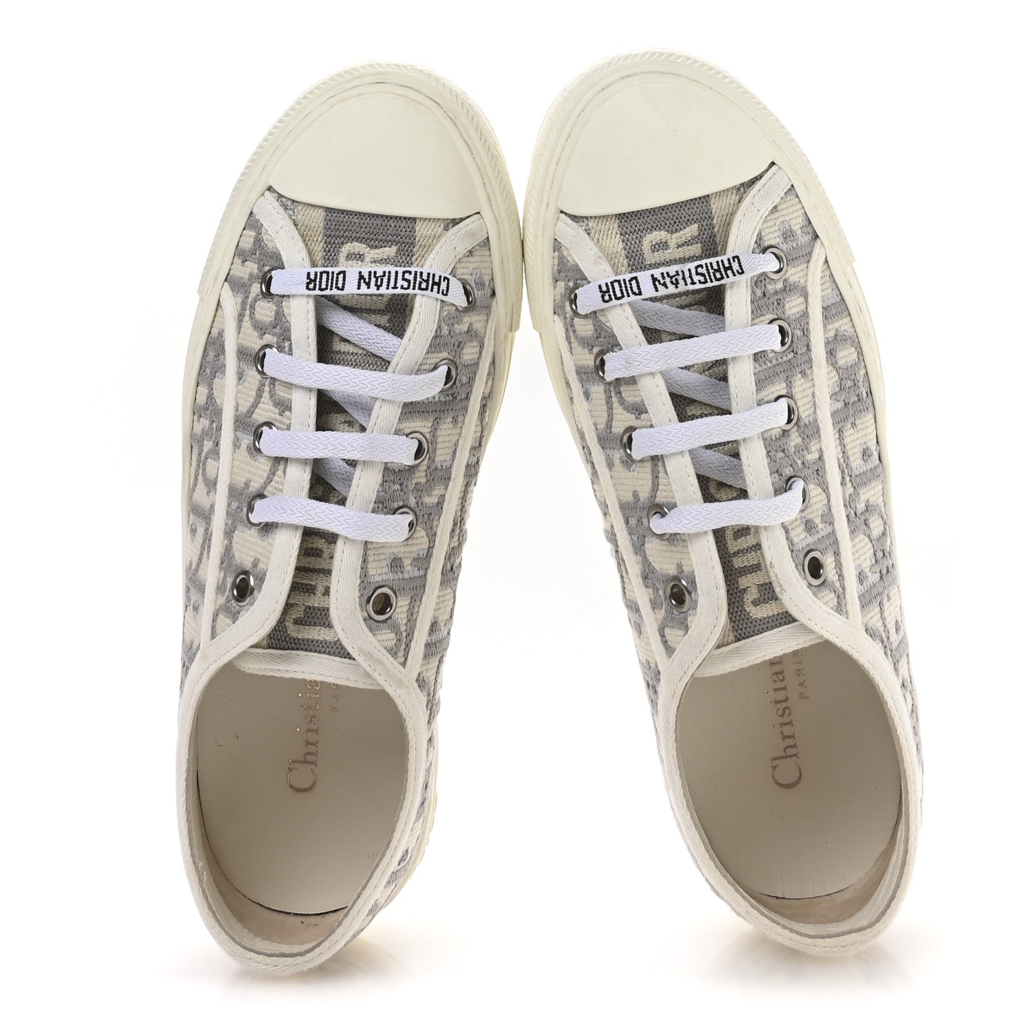 Christian Dior Canvas Oblique Walk'N'Dior Low Top Sneakers 36.5 Grey Stone 2 of 8