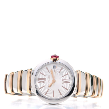 Bulgari Stainless Steel 18K Rose Gold 33mm LVCEA Automatic Watch 2 of 5