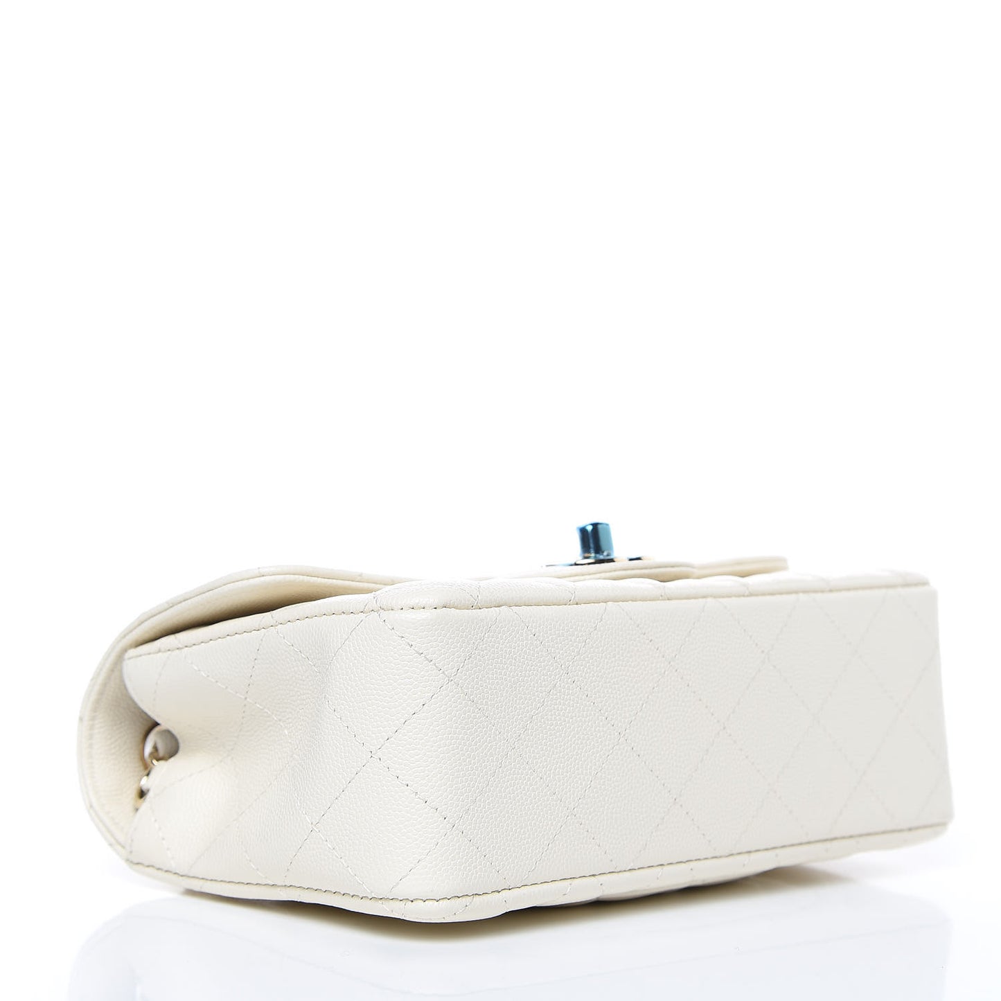 Caviar Quilted Mini Rectangular Flap White