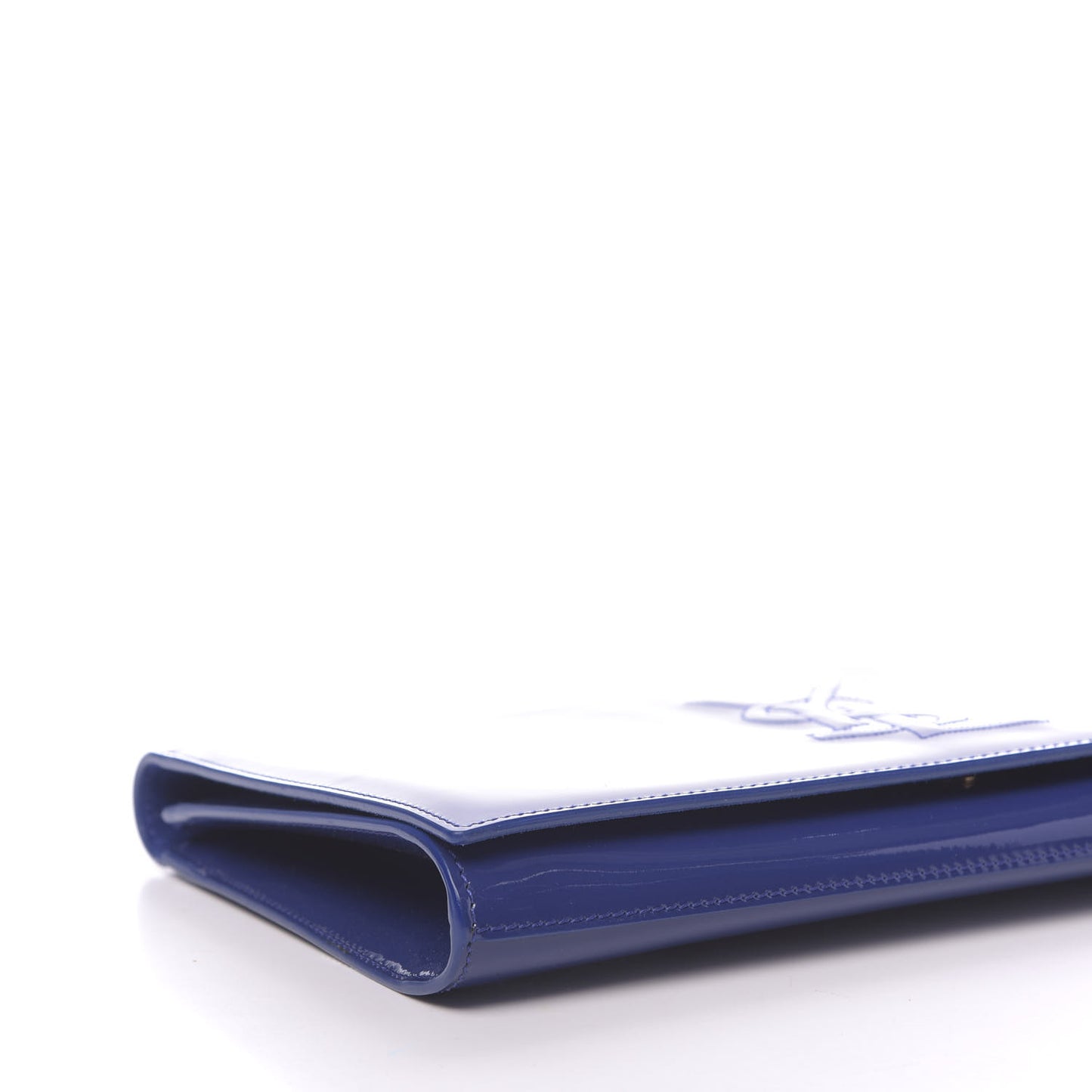 Patent Calfskin Monogram Large Belle De Jour Clutch Royal Blue