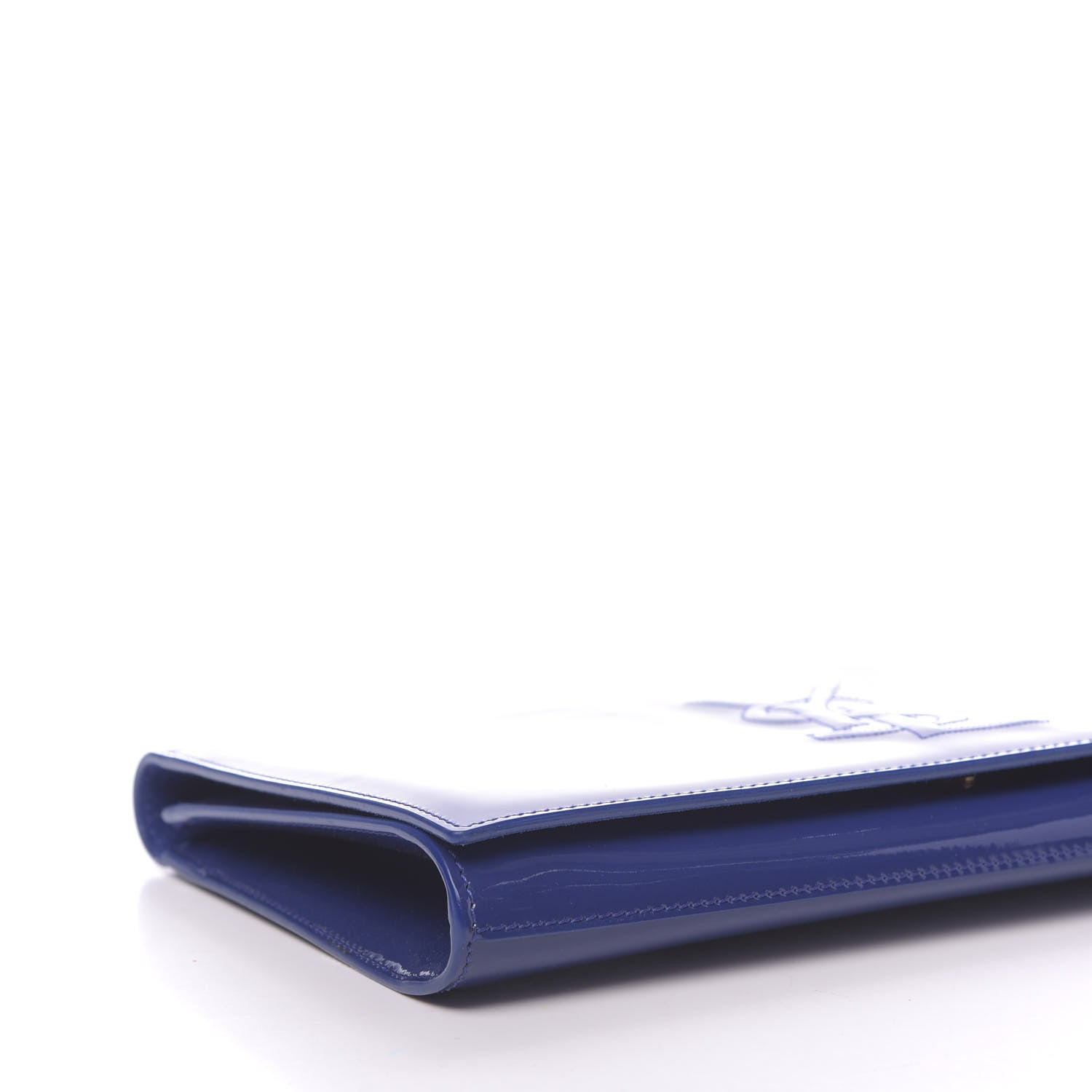 Saint Laurent Patent Calfskin Monogram Large Belle De Jour Clutch Royal Blue 8 of 9