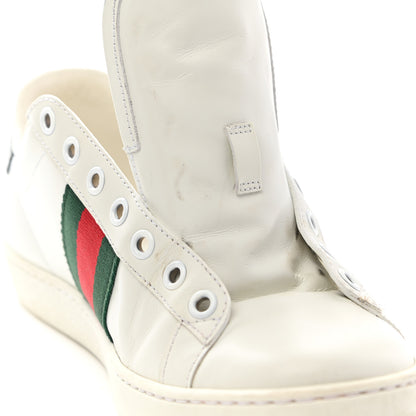 Gucci Calfskin Crocodile Web Womens Ace Sneakers 37 White Green 11 of 21