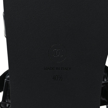 Chanel Laminated Goatskin Chain Sandals 40.5 Black 6 of 9