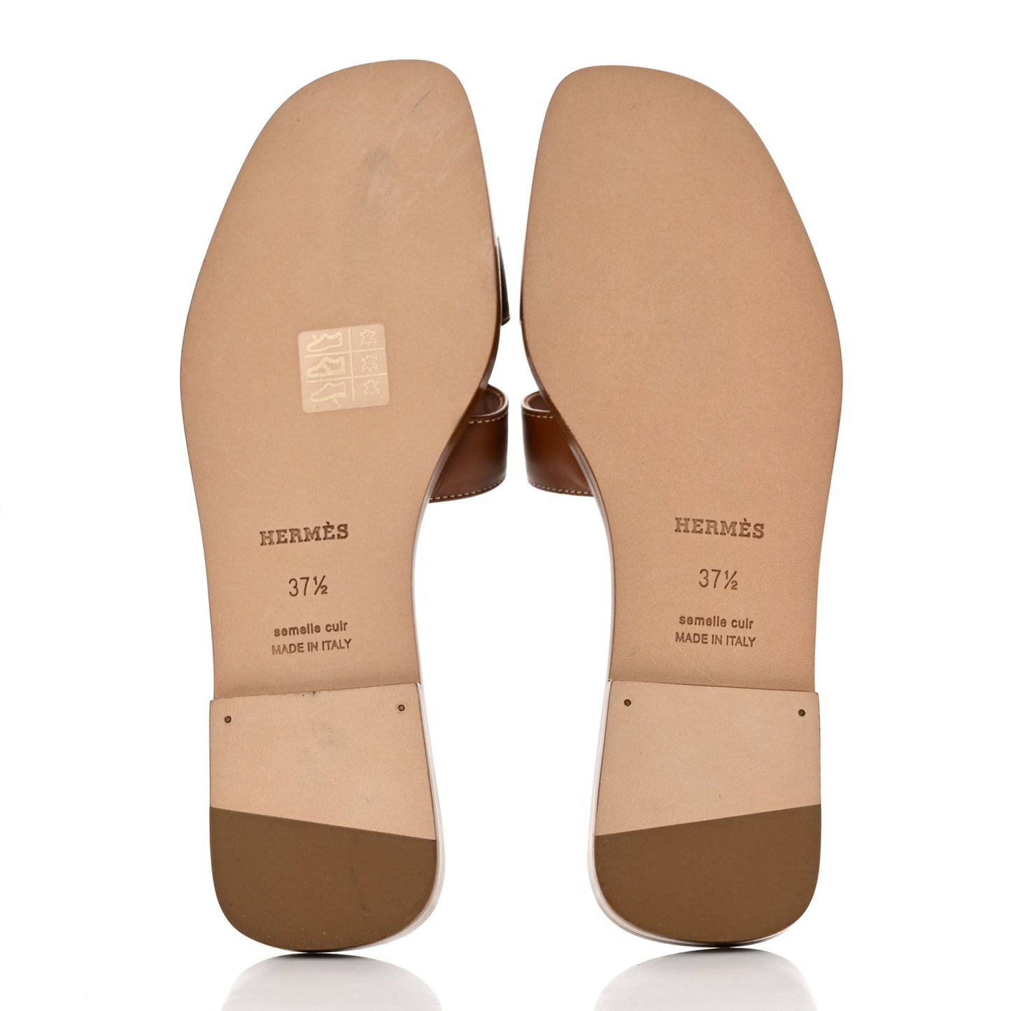 Box Calfskin Oran Sandals 37.5 Gold