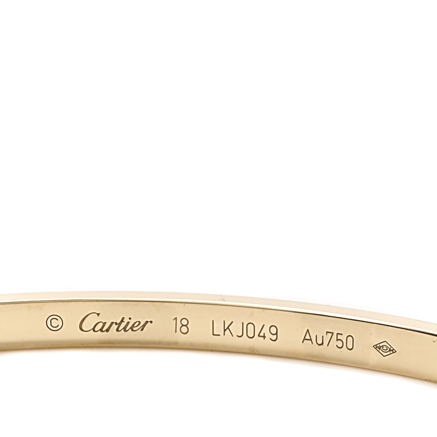 18K Yellow Gold 10 Diamond Small LOVE Bracelet 18