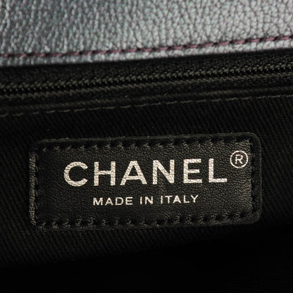 Chanel Iridescent Goatskin Quilted Small Double Carry Waist Chain Flap Purple 6 of 7