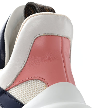 Louis Vuitton Calfskin Technical Nylon LV Archlight Sneaker 37 White Blue Pink 11 of 15