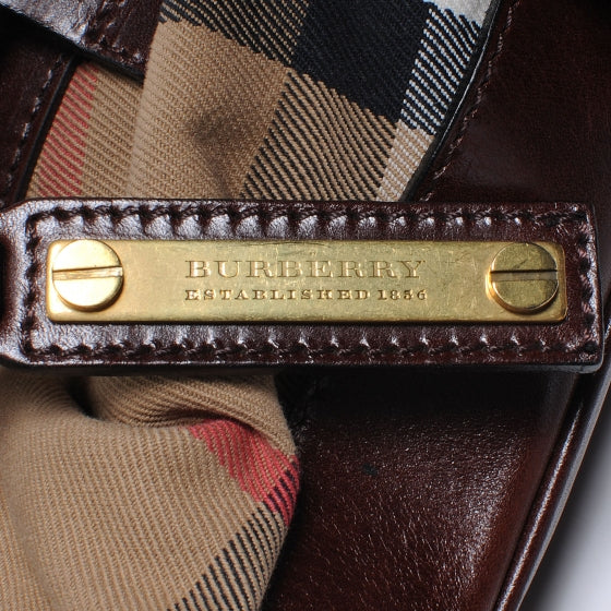 Burberry House Check Bridle Calfskin Belted Satchel Brown 10 of 10