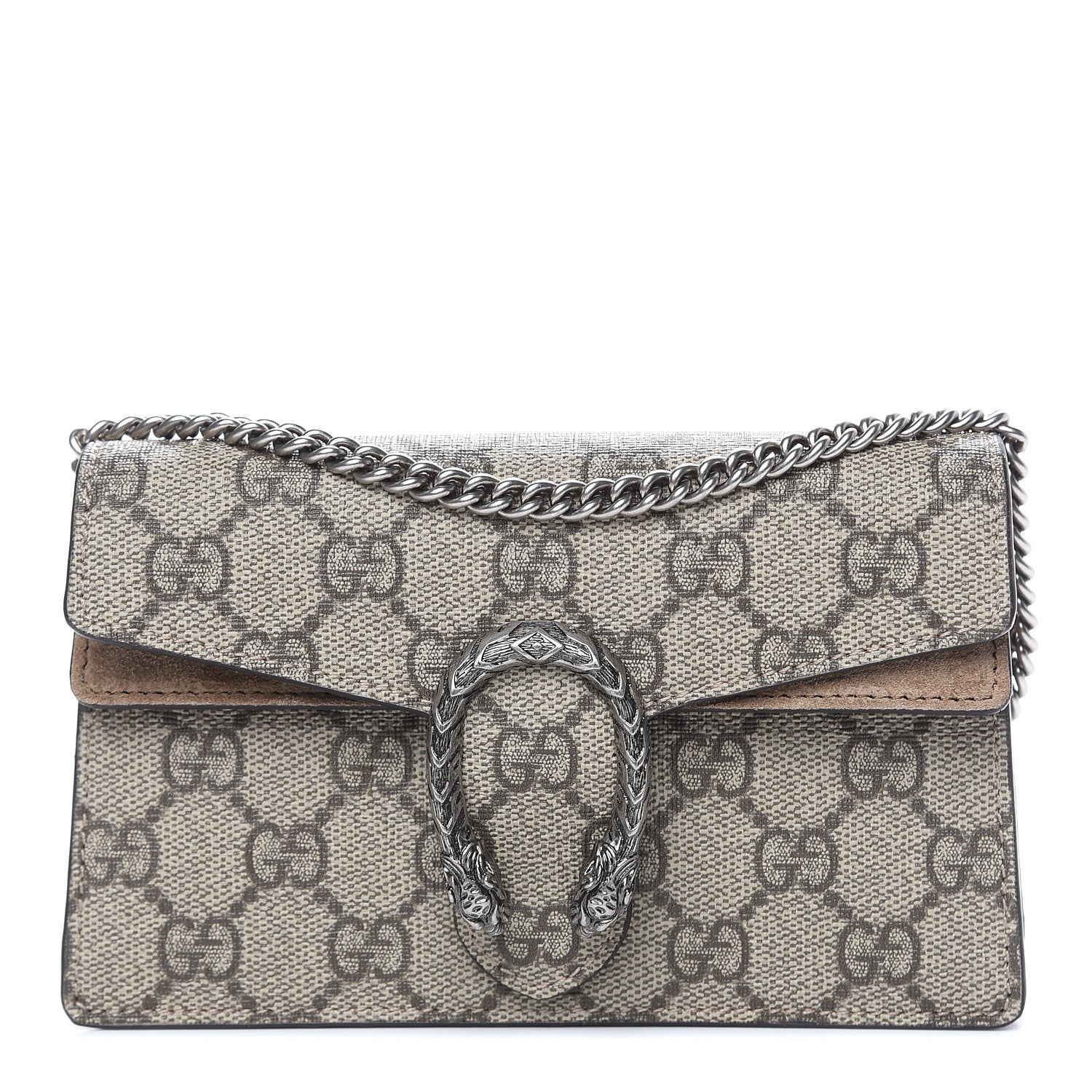 Gucci GG Supreme Monogram Super Mini Dionysus Shoulder Bag Taupe 1 of 10