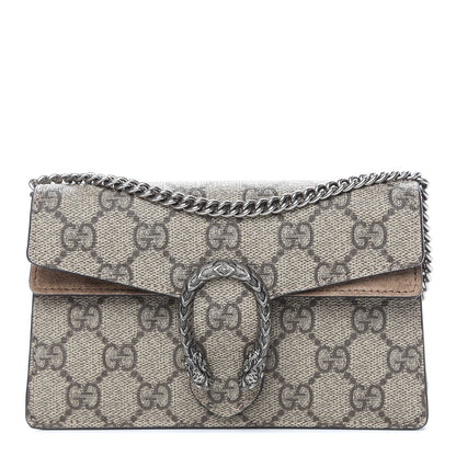 Gucci GG Supreme Monogram Super Mini Dionysus Shoulder Bag Taupe 1 of 10