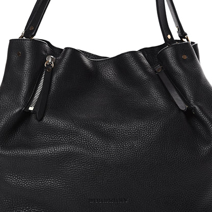 Burberry Grainy Calfskin House Check Medium Maidstone Black 8 of 12
