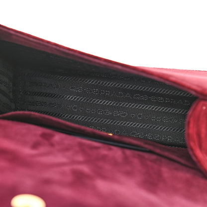 Prada Velvet Bi-Color Chain Crossbody Bag Red 5 of 11