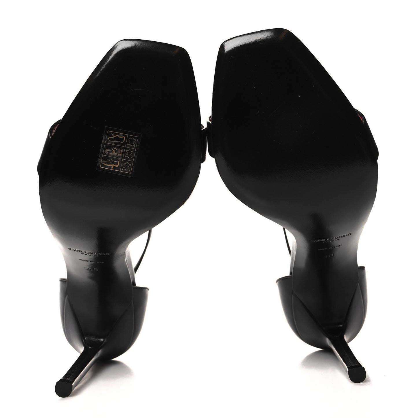 Calfskin Amber 105 Ankle Strap Sandals 40 Black