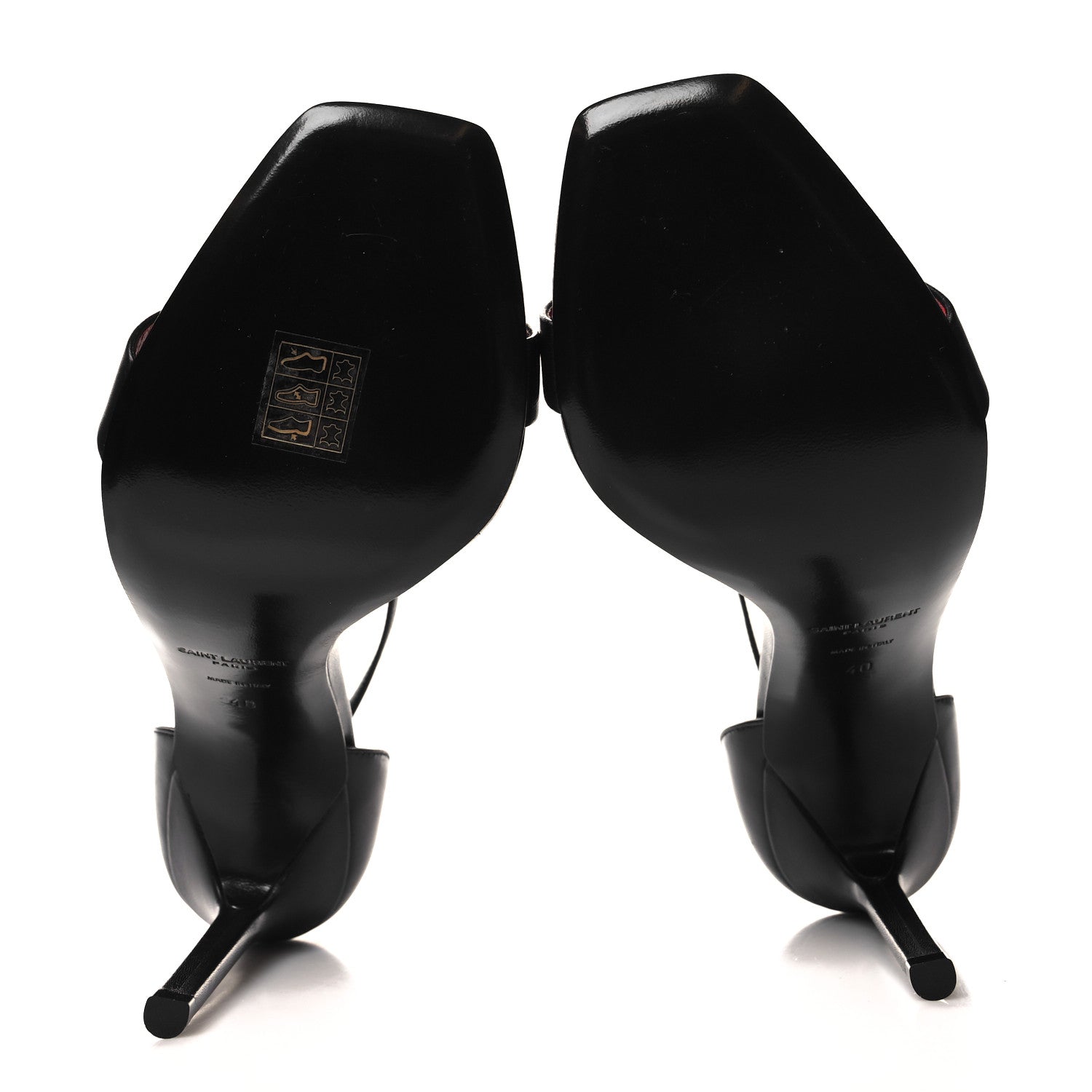 Saint Laurent Calfskin Amber 105 Ankle Strap Sandals 40 Black 6 of 9