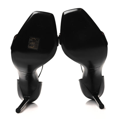 Saint Laurent Calfskin Amber 105 Ankle Strap Sandals 40 Black 6 of 9