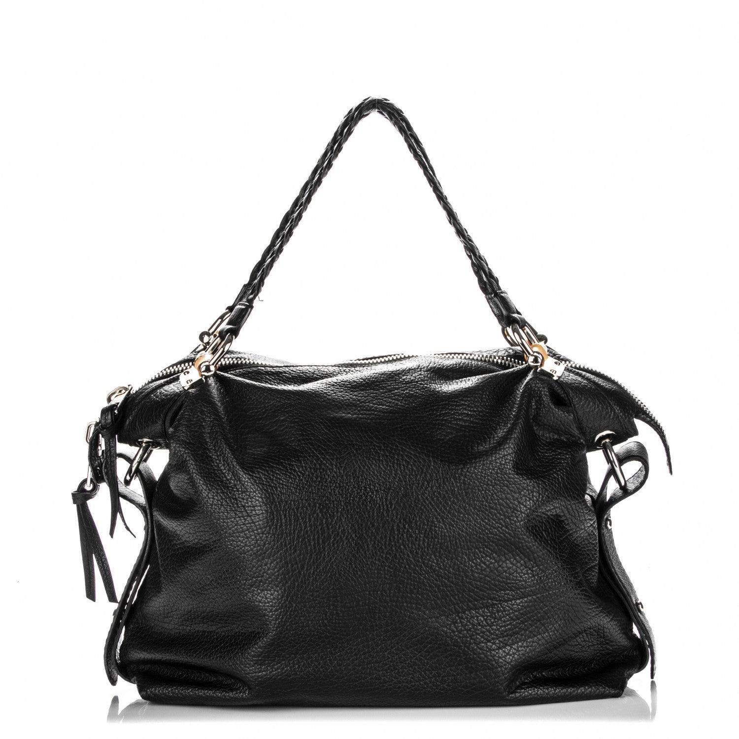 Gucci Leather Bamboo Bar Large Shoulder Bag Black 1 of 7